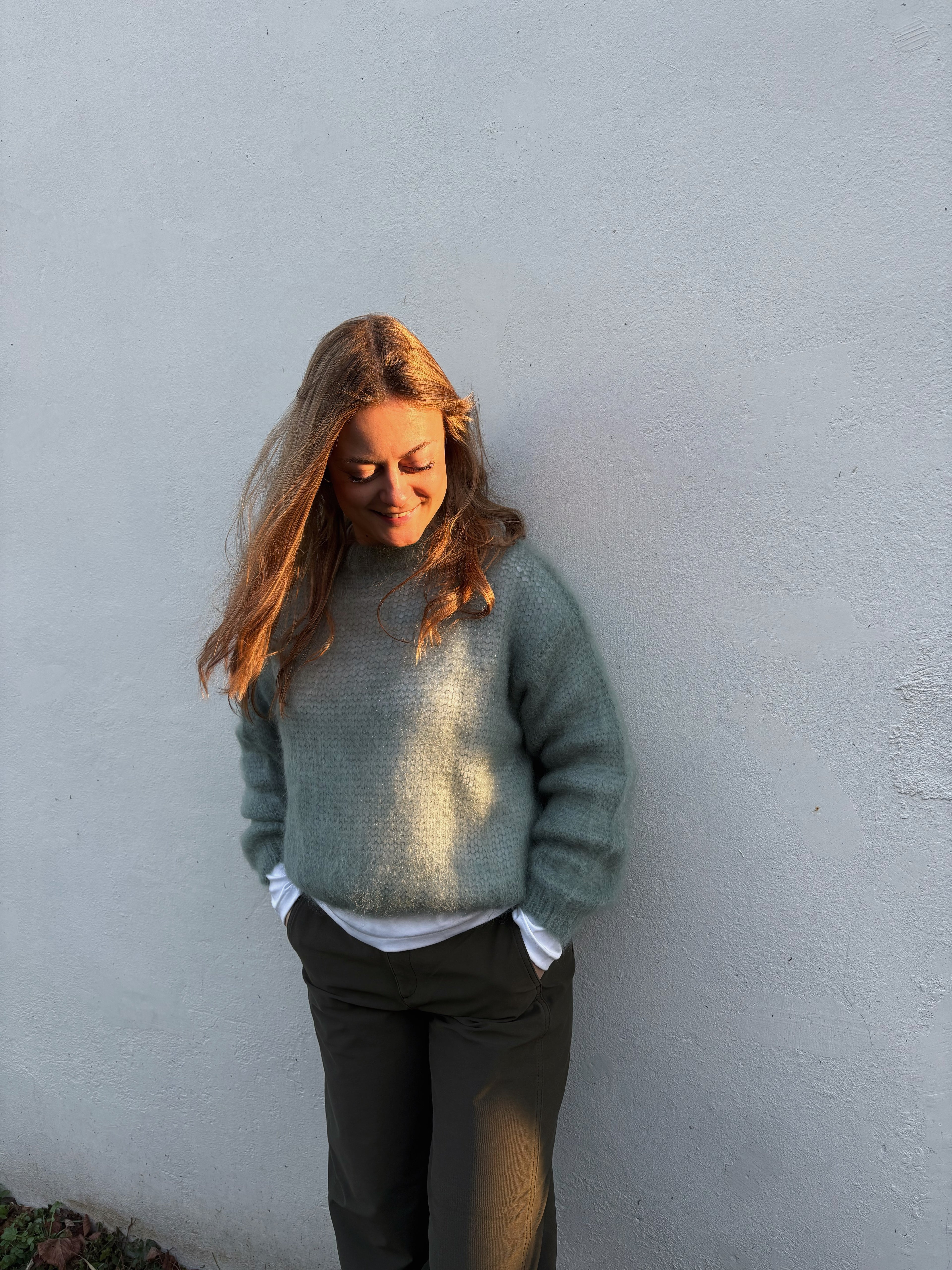 Pull col rond manches longues