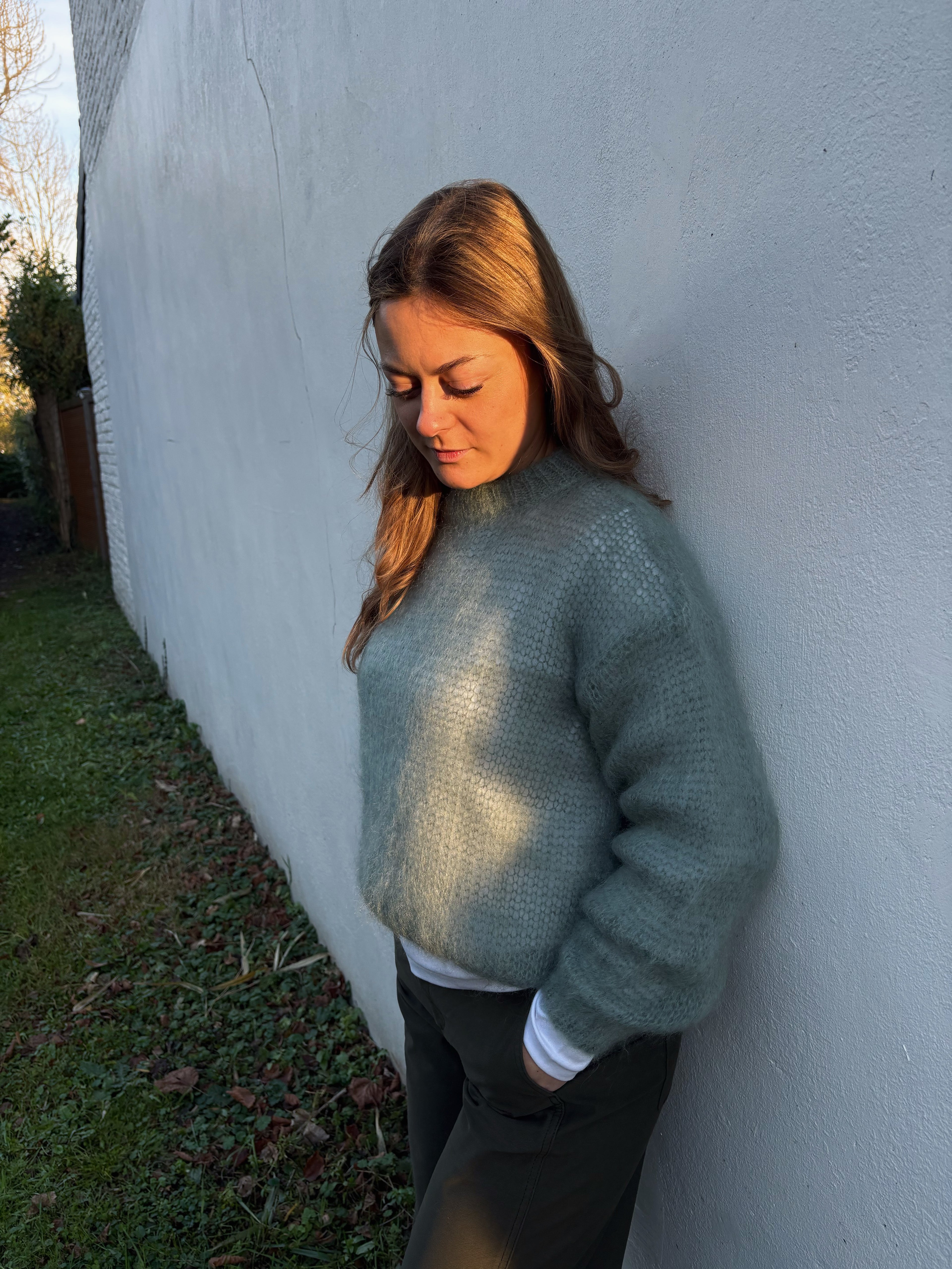 Pull col rond manches longues