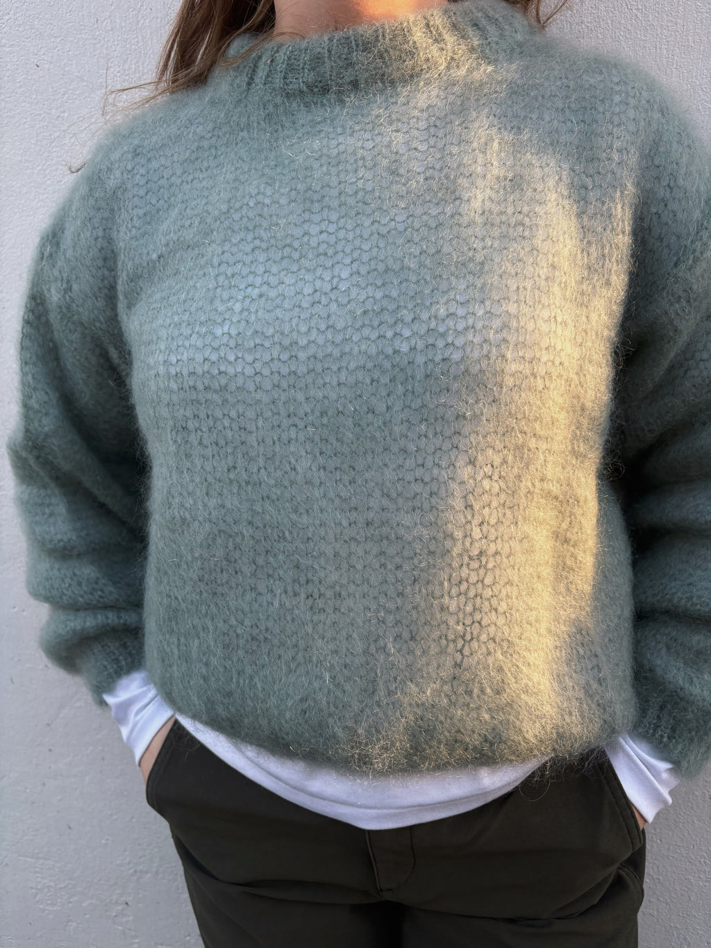 Pull col rond manches longues