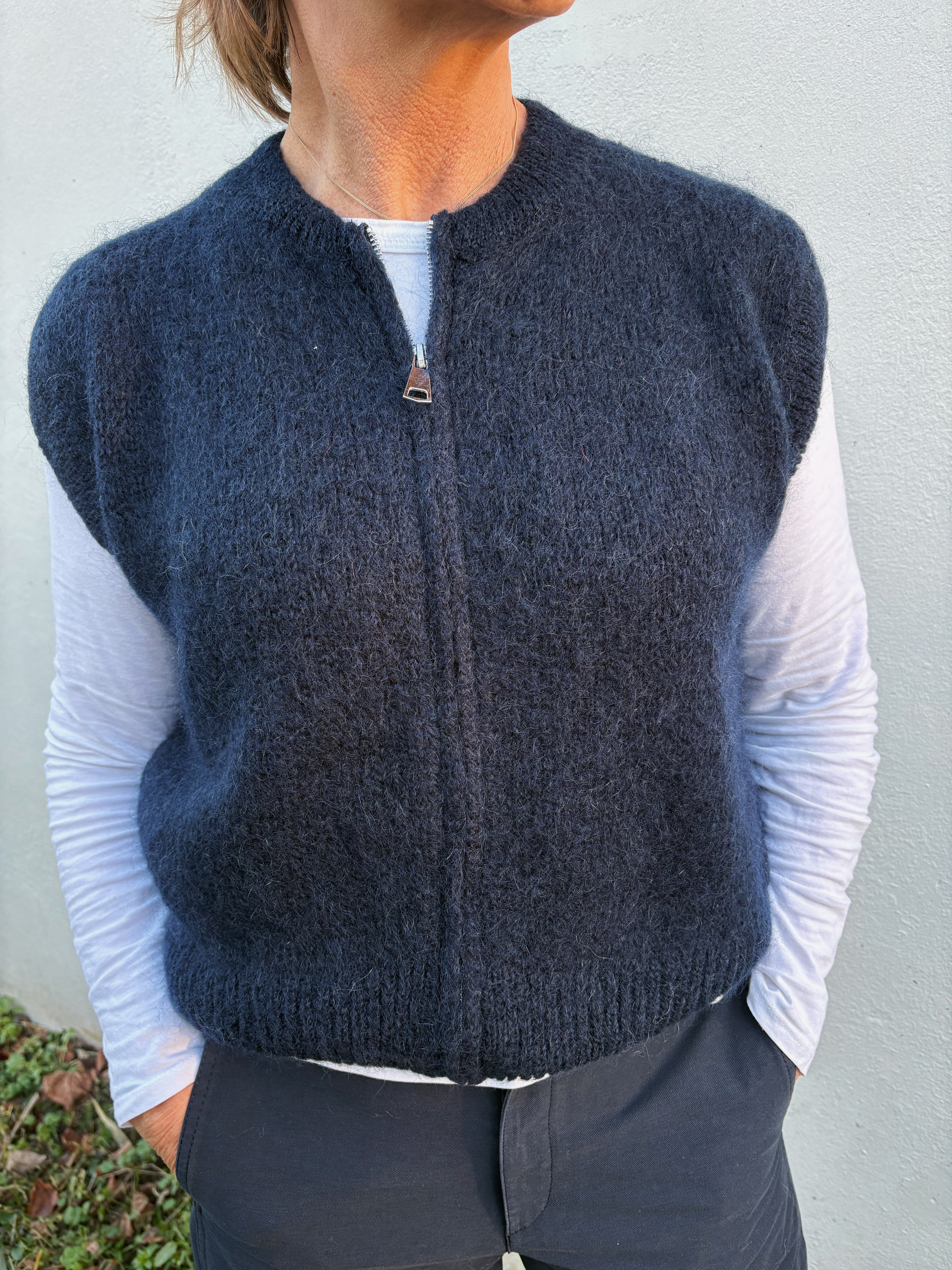 Gilet col rond sans manches