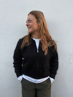 Cardigan col rond zippé