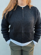 Cardigan col rond zippé